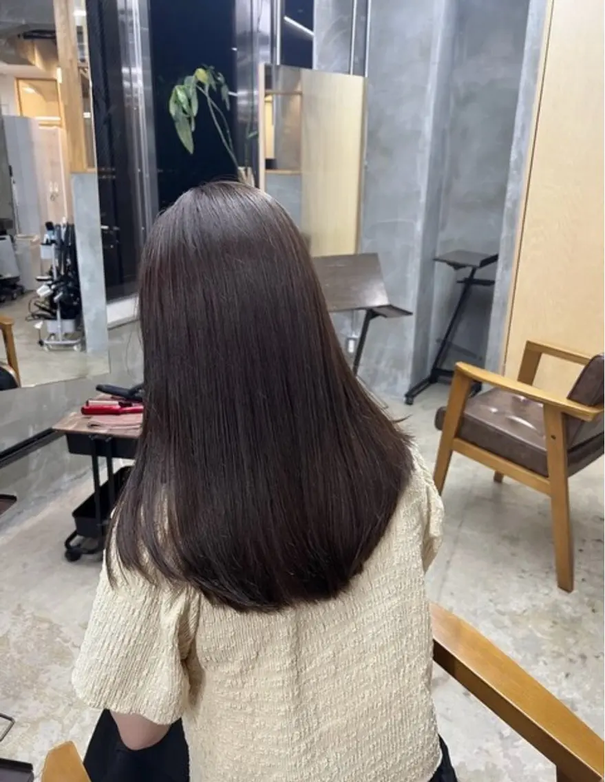 セミロング カラー ブラウンカラー チョコレートブラウン ヘアカラー トリートメント freera京都 HIYORIのヘアスタイル
