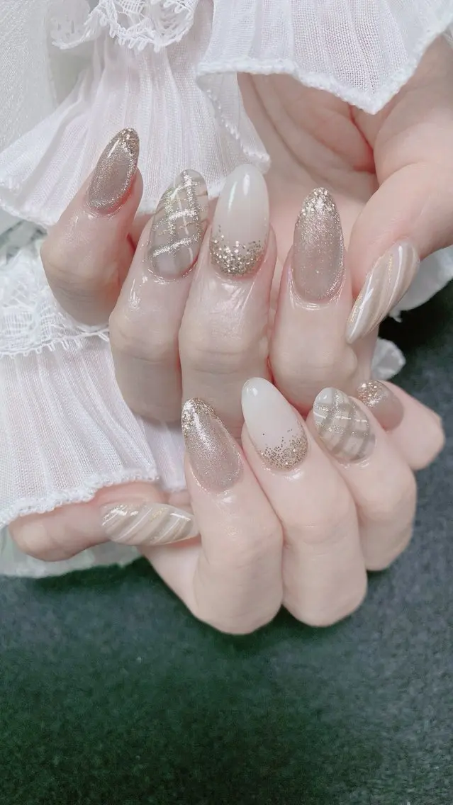 ネイル ハンドネイル オーシャン スカルプネイルサロンのネイルデザイン