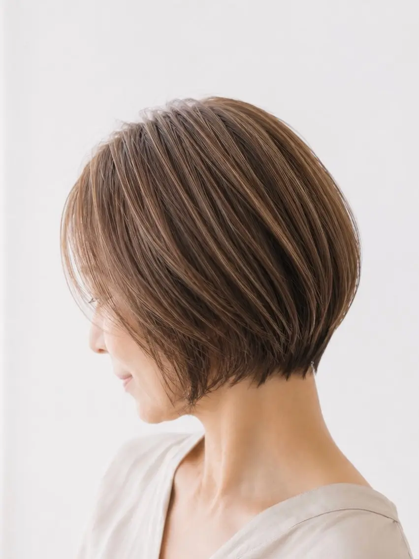 ショート カラー 透明感カラー ハイライトカラー イルミナカラー ボブ ハイライト カット ✨白髪ぼかし/ ショート✨吉岡 弘のヘアスタイル