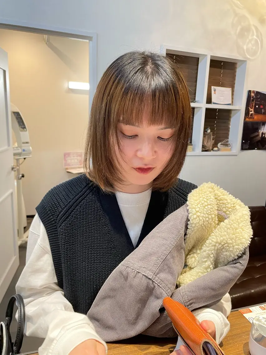 ミディアム ボブ ウルフカット やまぎし ひろきのヘアスタイル