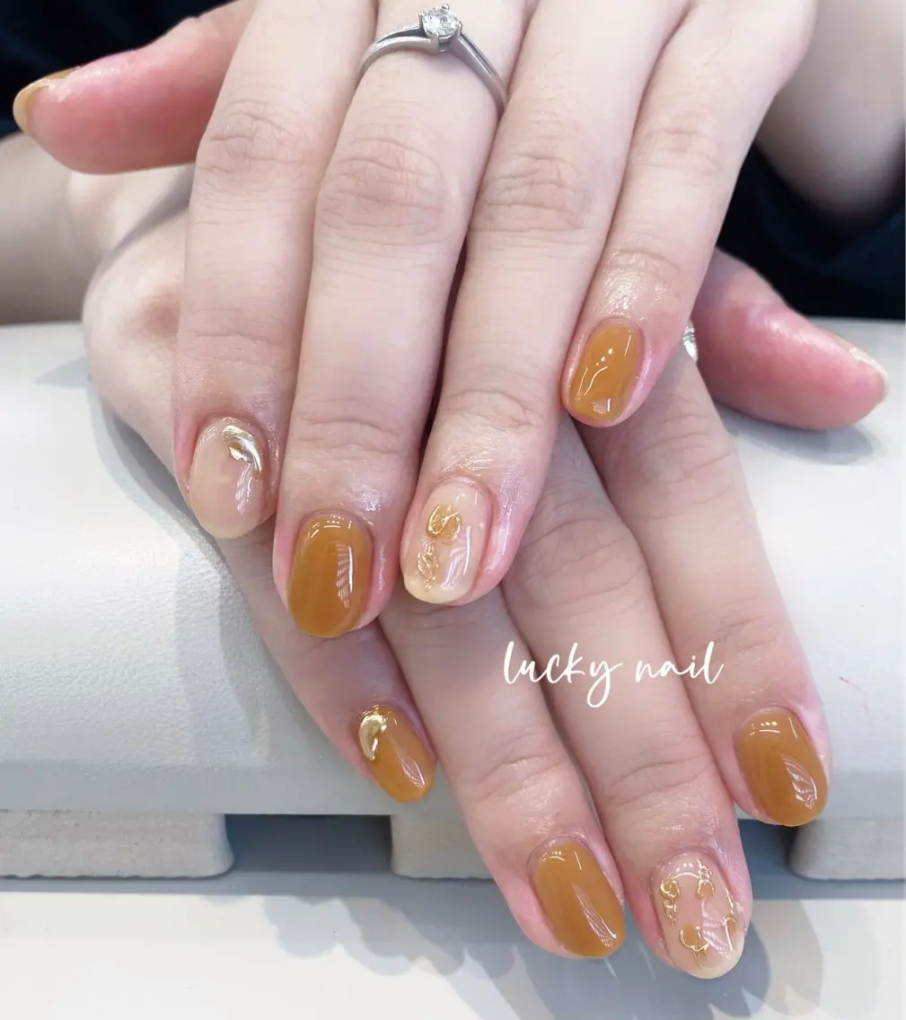 ネイル チークネイル 長さ出し ジェルネイル マグネットネイル 持ち込み Lucky nail  小林和希のネイルデザイン
