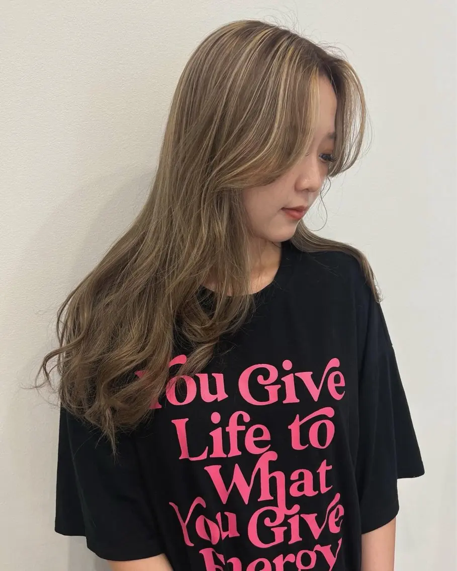 ロング カラー ハイライトカラー ハイライト HARA KOTONEのヘアスタイル