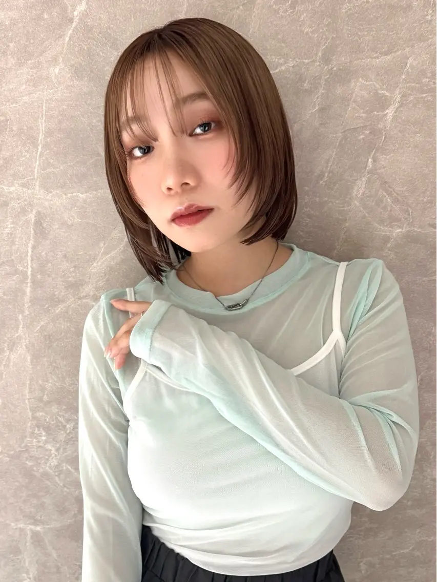 ミディアム カット トリートメント 髪質改善/ボブ レイヤー/今城愛友花のヘアスタイル