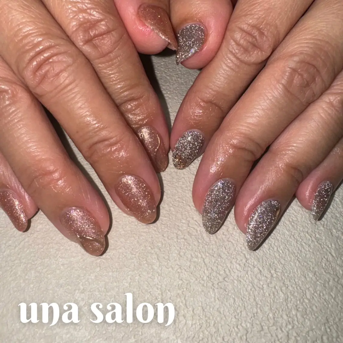 ネイル フラッシュネイル ジェルネイル ラメ(グリッター) una salon / ネイル&顔脱毛のネイルデザイン