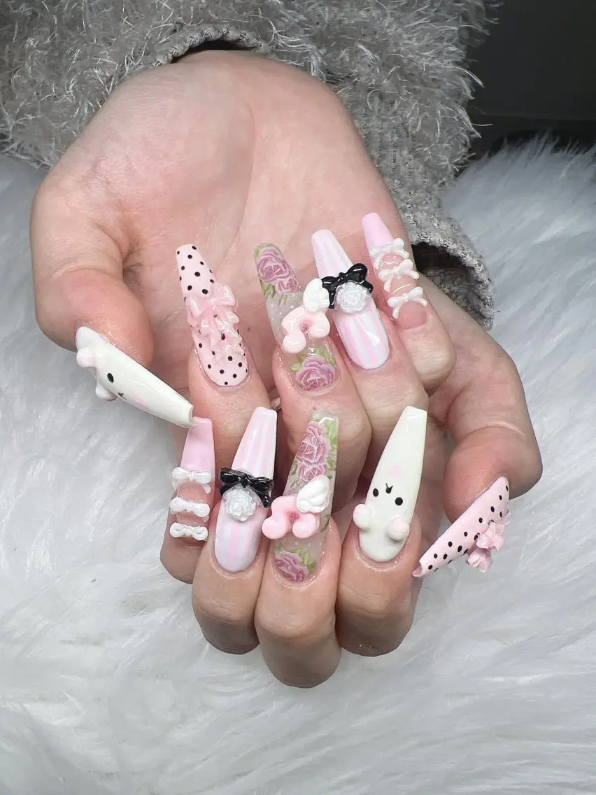 ネイル 長さ出し グラデーション 卒業式 キラキラネイル マグネットネイル ハンドネイル Lee Nailsのネイルデザイン