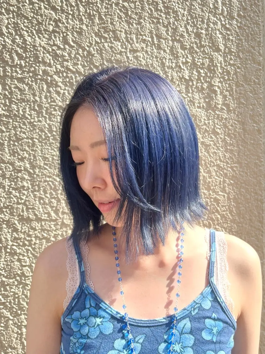 ショート カラー ブルーカラー ラベンダーカラー 横浜/カットモデル/ ボブ/佐藤桃香 🦥のヘアスタイル