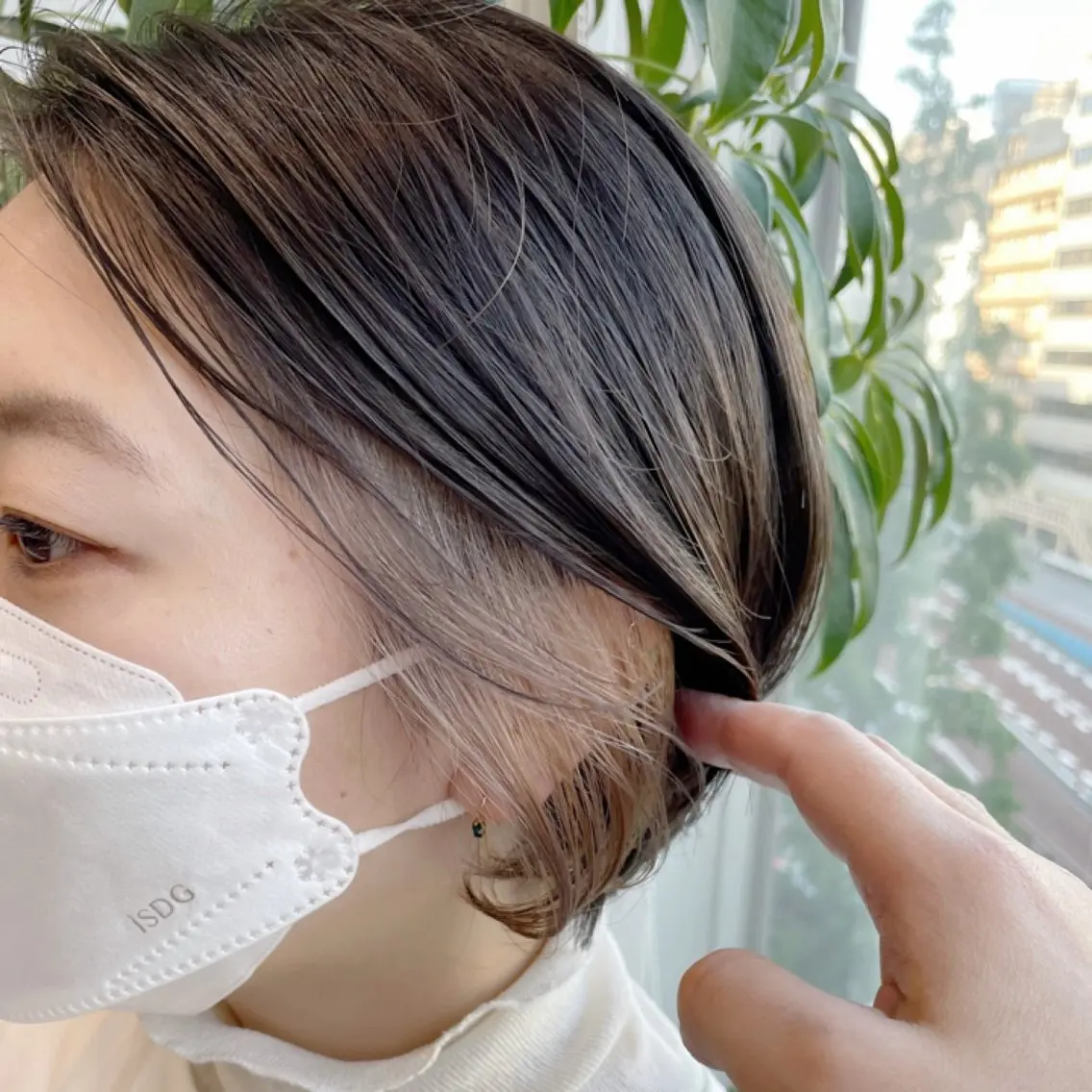 ショート カラー ベージュカラー ブリーチ デザインカラー イヤリングカラー 似合わせカット ショートボブ🦋廣瀬のヘアスタイル