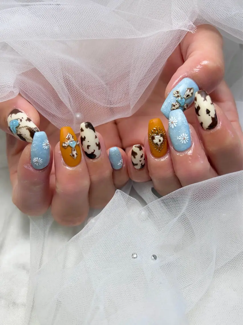 ネイル フラワーネイル マットネイル ハンドネイル Nailsalon E's cafeのネイルデザイン