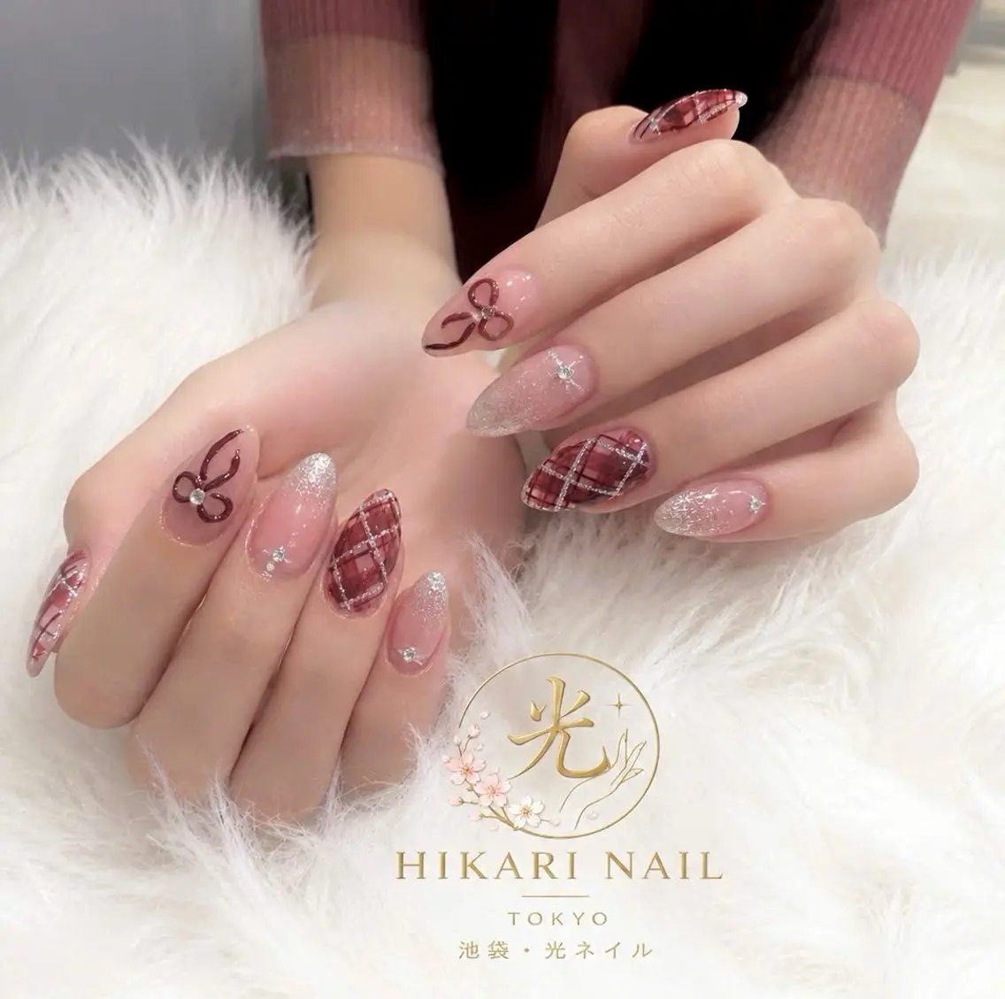 ネイル チークネイル 長さ出し フレンチネイル ガーリー ハロウィン ハンドネイル HikariNail Ikebukuroのネイルデザイン