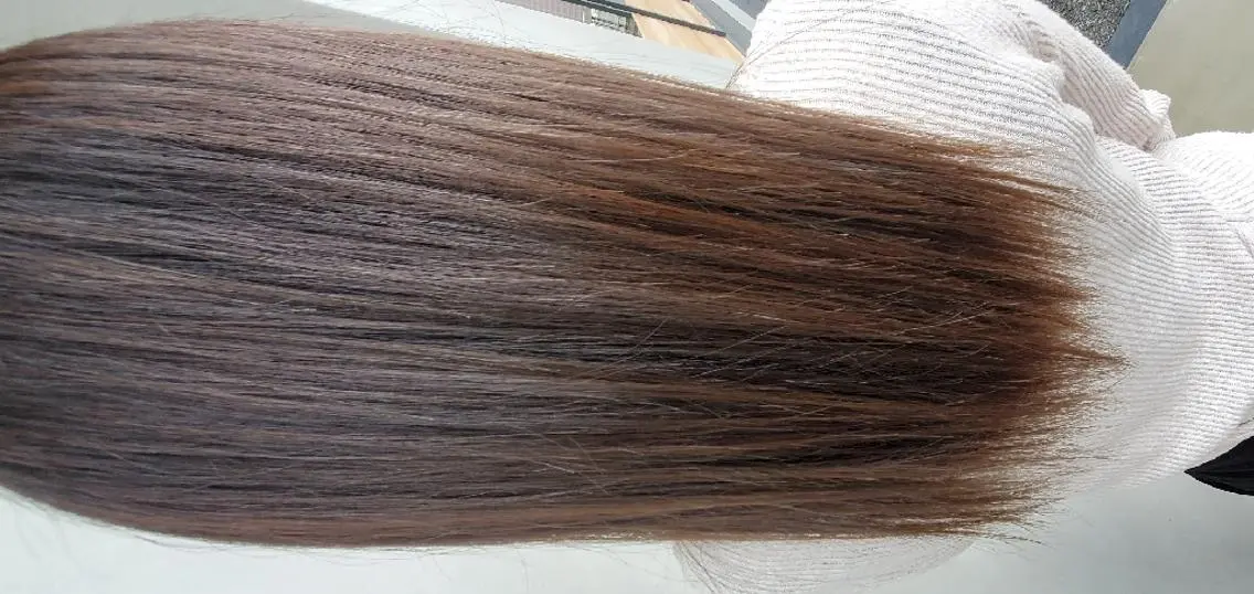 セミロング カラー カット 縮毛矯正 トリートメント ブリーチカラー/ 美髪矯正/佐伯 駿のヘアスタイル
