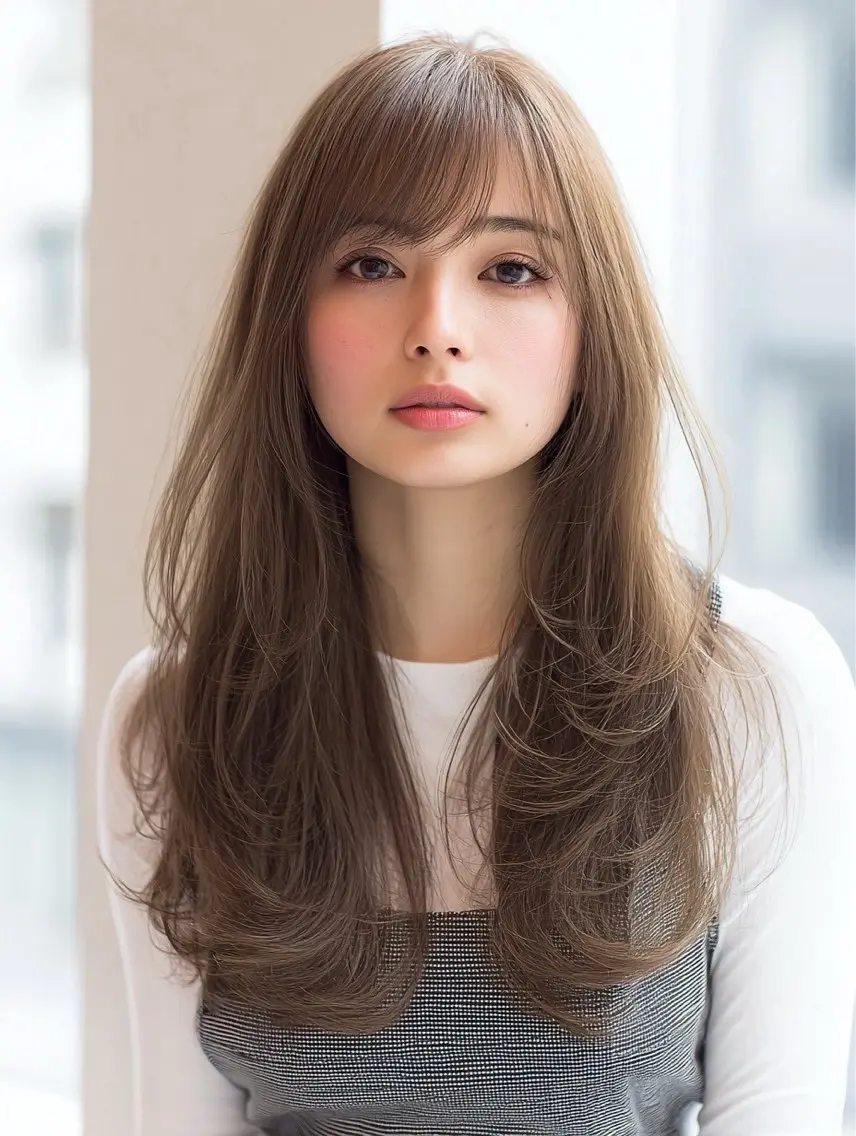 ロング パーマ 縮毛矯正 トリートメント 韓国×艶ハイトーンが かわいい✨️リオ🍒のヘアスタイル
