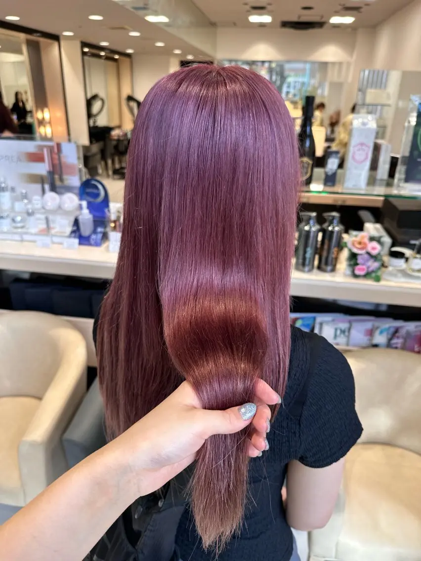 ロング カラー クロスパーマ/うる艶 カラー/Kurumiのヘアスタイル