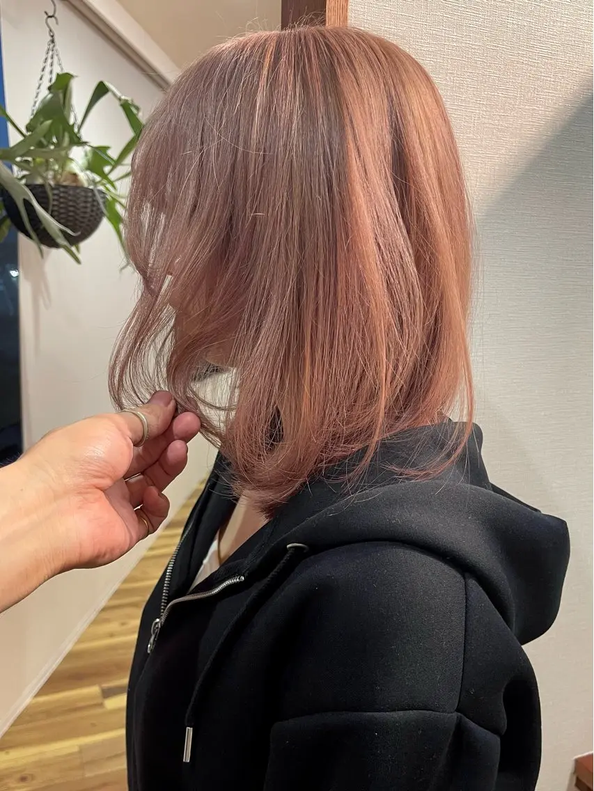 ミディアム カラー ベージュカラー ピンクカラー ピンクベージュ ヘアカラー トリートメント 田室 和幸のヘアスタイル
