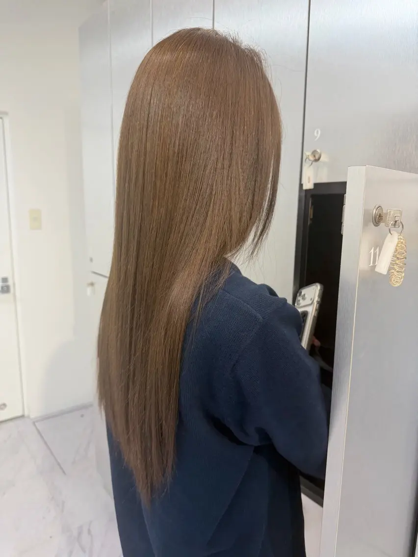 ロング ワンホンヘア ヘアカラー トリートメント 韓国ヘア💖ワンホン ブリーチなしWカラーのヘアスタイル