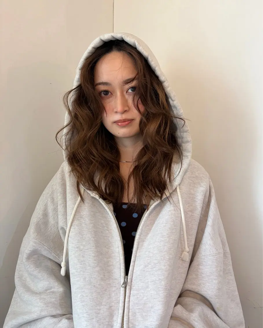 ミディアム ミディアムパーマ カット パーマ 🧣misaki 🧣のヘアスタイル