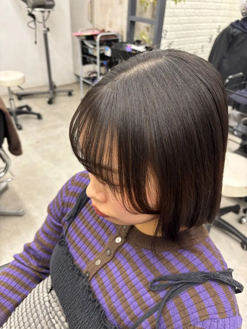 🪽学生限定クーポン🪽前髪縮毛矯正+カラー+トリートメントの写真