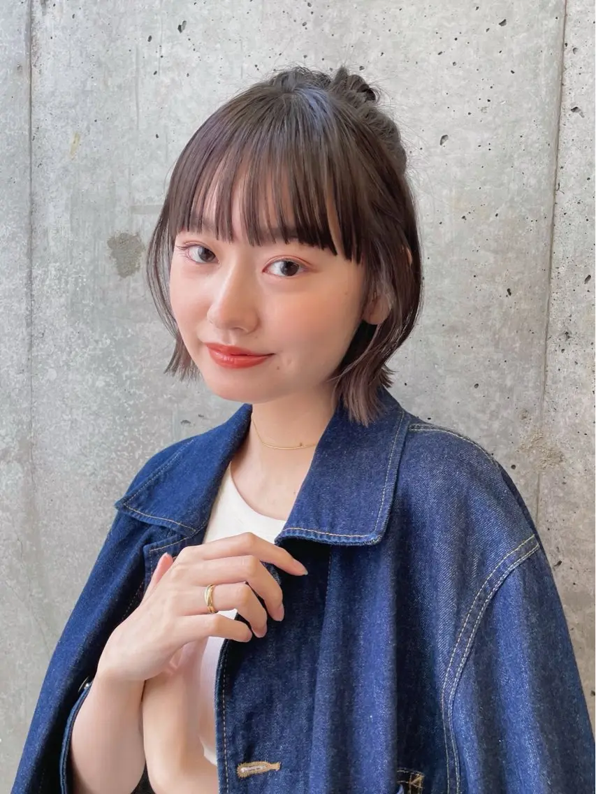 ショート カラー ヘアアレンジ ヘアカラー トリートメント ボブ/ミディアム/ レイヤー/moyuのヘアスタイル