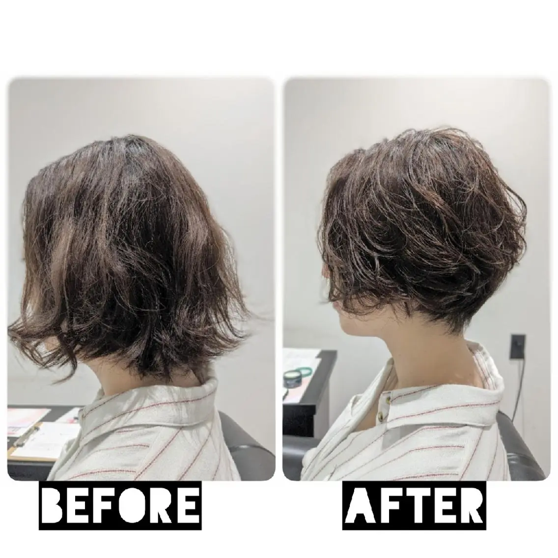 ショート カラー パーマ ヘアアレンジ カット パーマ 心斎橋/難波ショート 白髪ぼかし　中尾のヘアスタイル