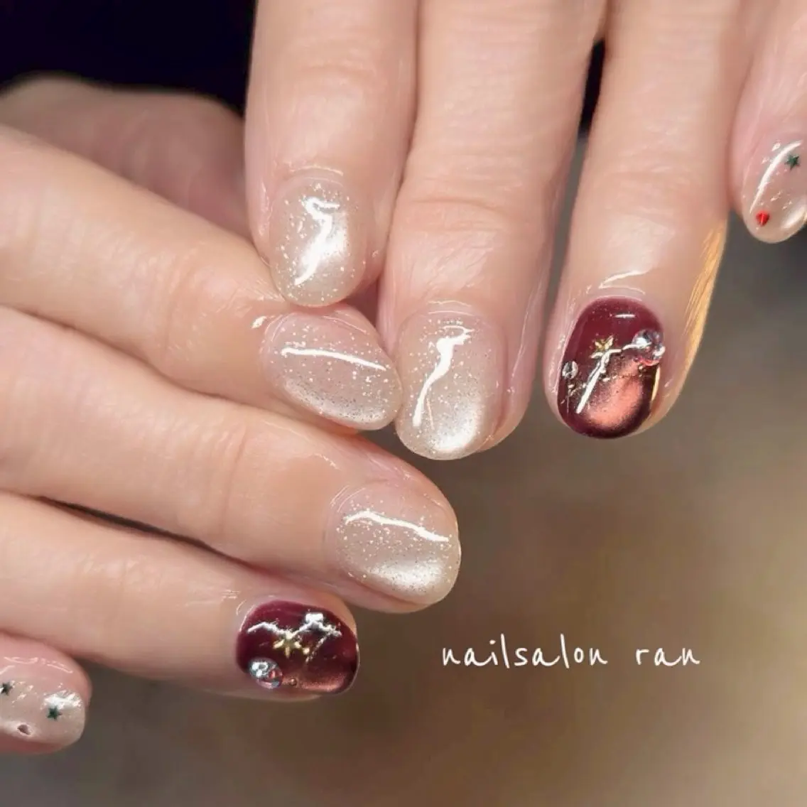 ネイル 冬ネイル クリスマス ハンドネイル ハンドケア nailsalon ranのネイルデザイン