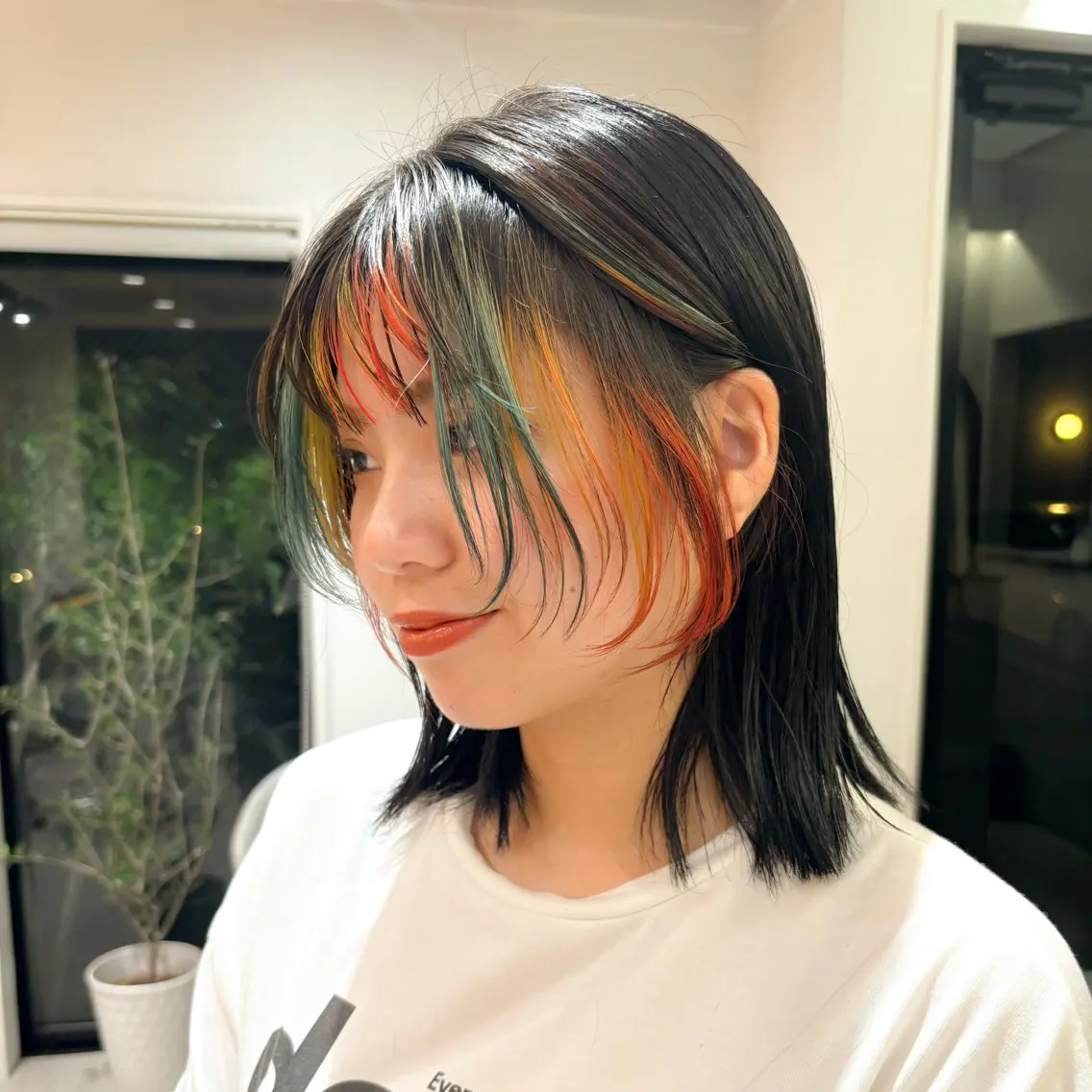 ミディアム レイヤーカット カット ヘアカラー トリートメント 🤍aimi🤍 ウルフ/韓国ヘアのヘアスタイル