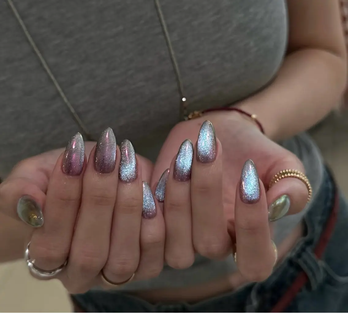 ネイル アートネイル オーロラネイル チークネイル 長さ出し フットネイル Blossom nail_研修のネイルデザイン