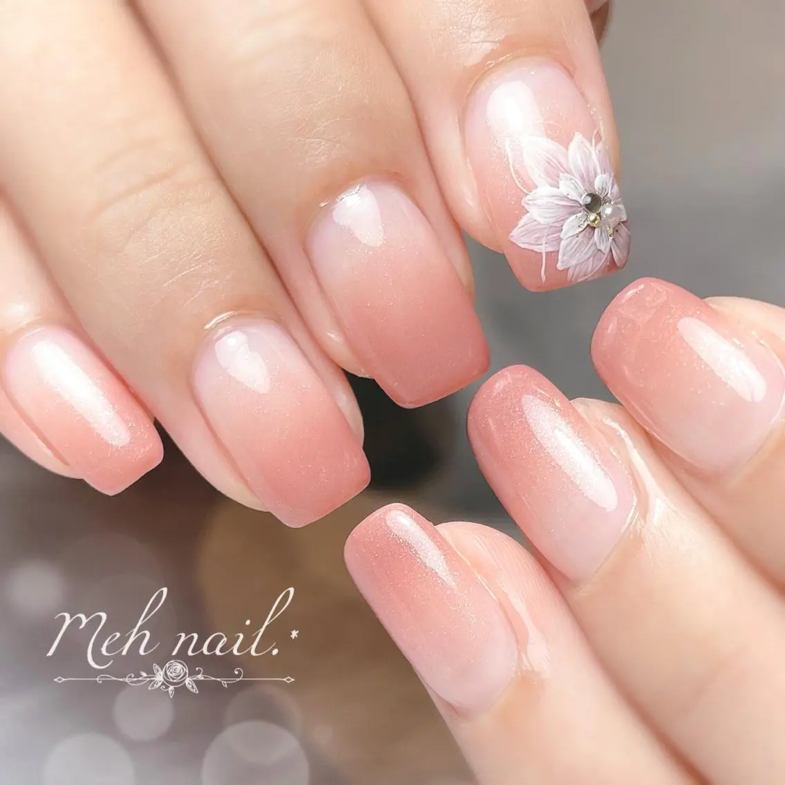ネイル フラワーネイル Healing nail 杢のネイルデザイン