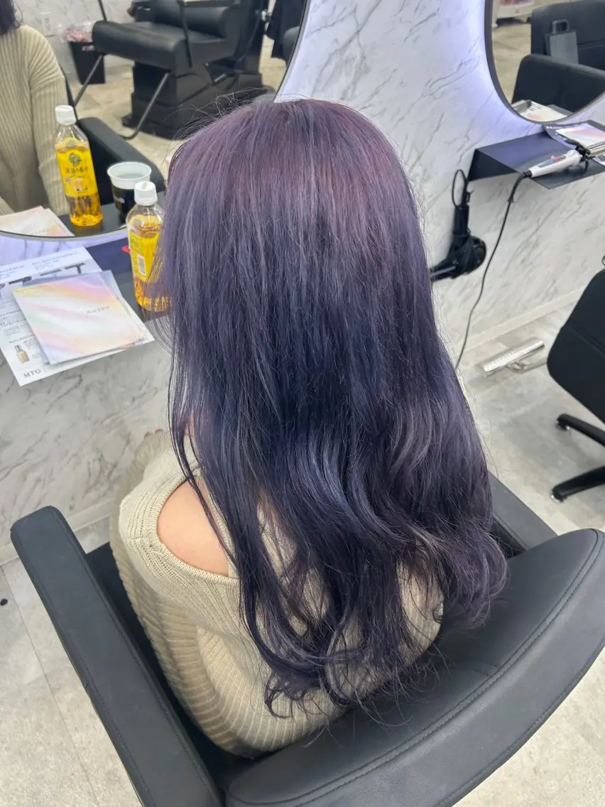 ロング カラー パープルカラー カット¥1100 ✂️MIUのヘアスタイル