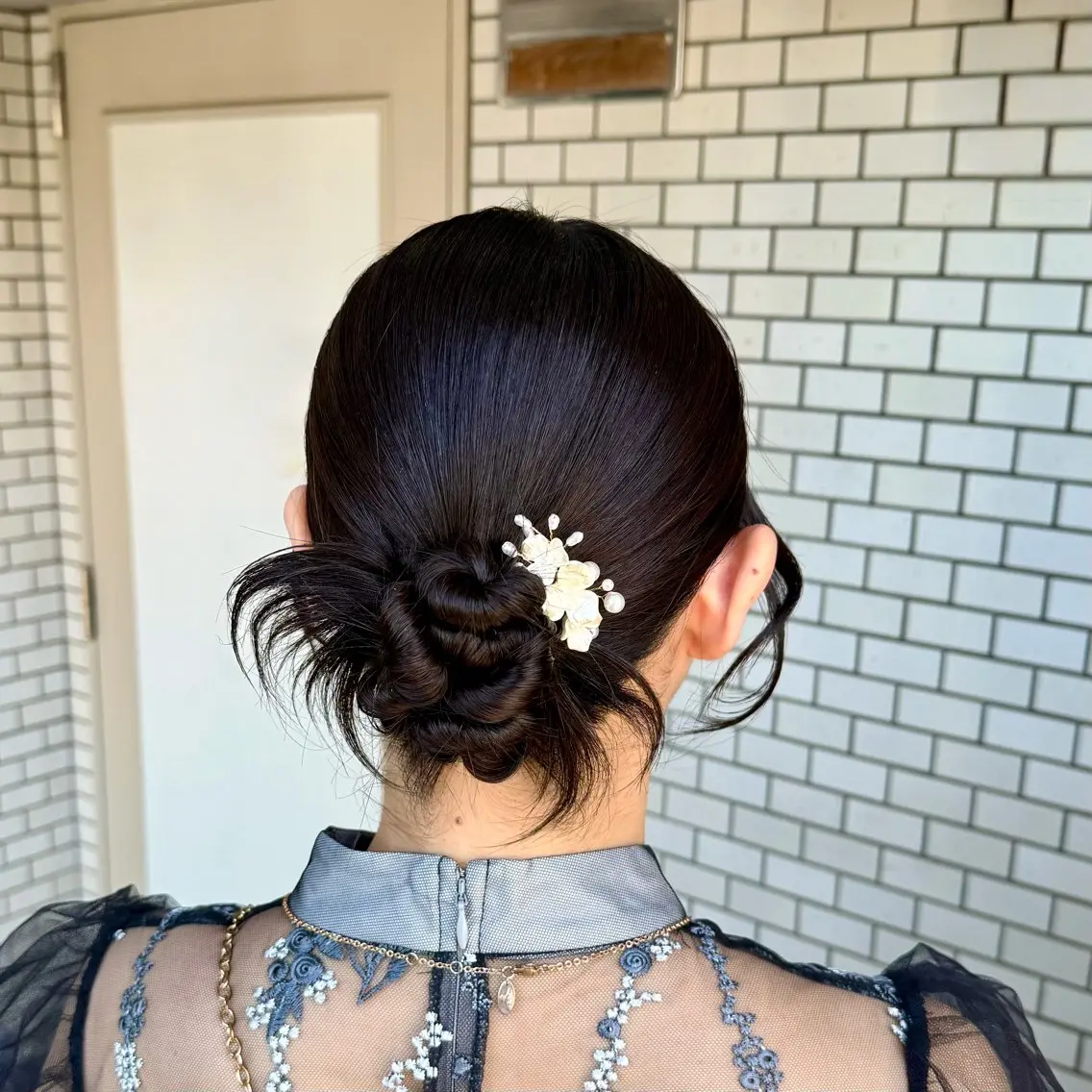 セミロング ヘアアレンジ 結婚式・ブライダル デート ヘアセット 褒められヘアメイク /ボブ女子🐶みおのヘアスタイル