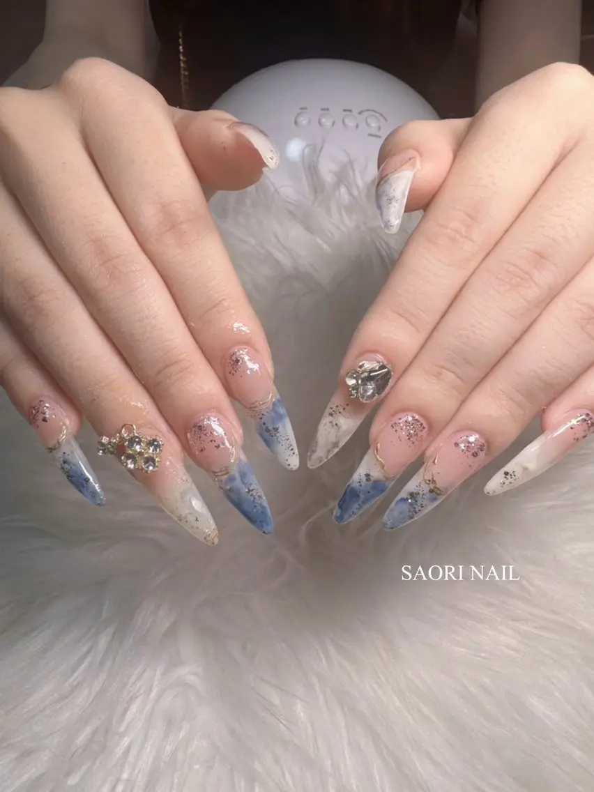 ネイル ジェルネイル スカルプネイル 夏ネイル ネイルチップ ワンホンネイル ハンドネイル SAORI NAIL /長さ出し専門店のネイルデザイン