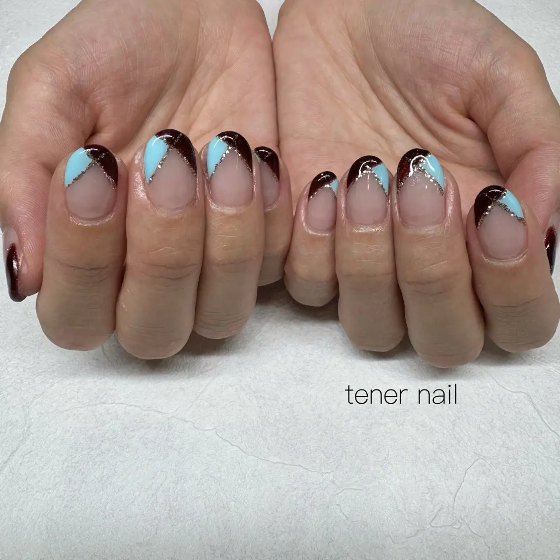 ネイル ダブルフレンチ フレンチネイル ハンドネイル テネルネイル tener nailのネイルデザイン