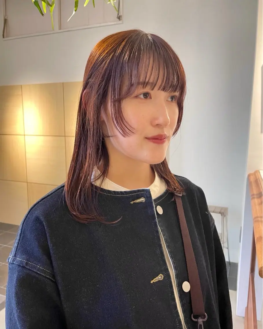 ミディアム カラー ブラウンカラー ピンクカラー ピンクブラウン レイヤーカット カット ヘアカラー miyu 🦕のヘアスタイル