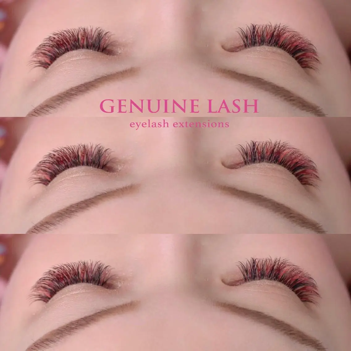 カラー マツエク・マツパ ボルドーカラー ボリュームラッシュ GENUINE LASH　SAKIのマツエク・マツパデザイン