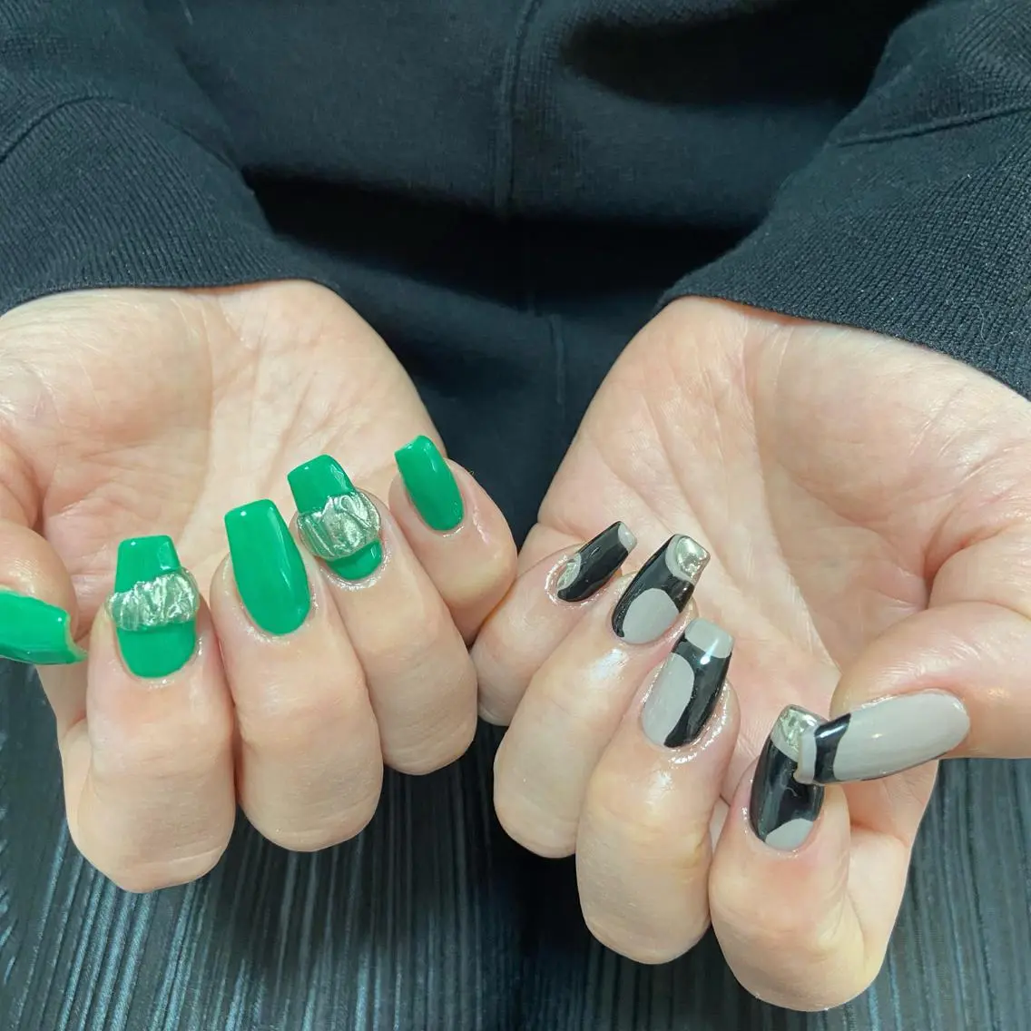 ネイル フレンチネイル グラデーション ミラーネイル nail salon M'U【エムユー】のネイルデザイン