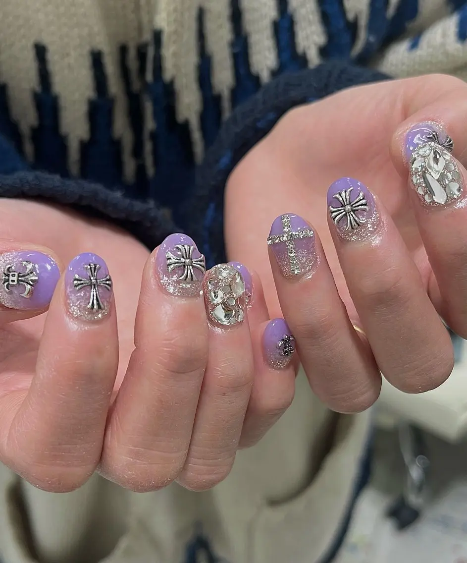 ネイル グラデーション パープル ハンドネイル フットネイル Para Sol nail　Maoのネイルデザイン
