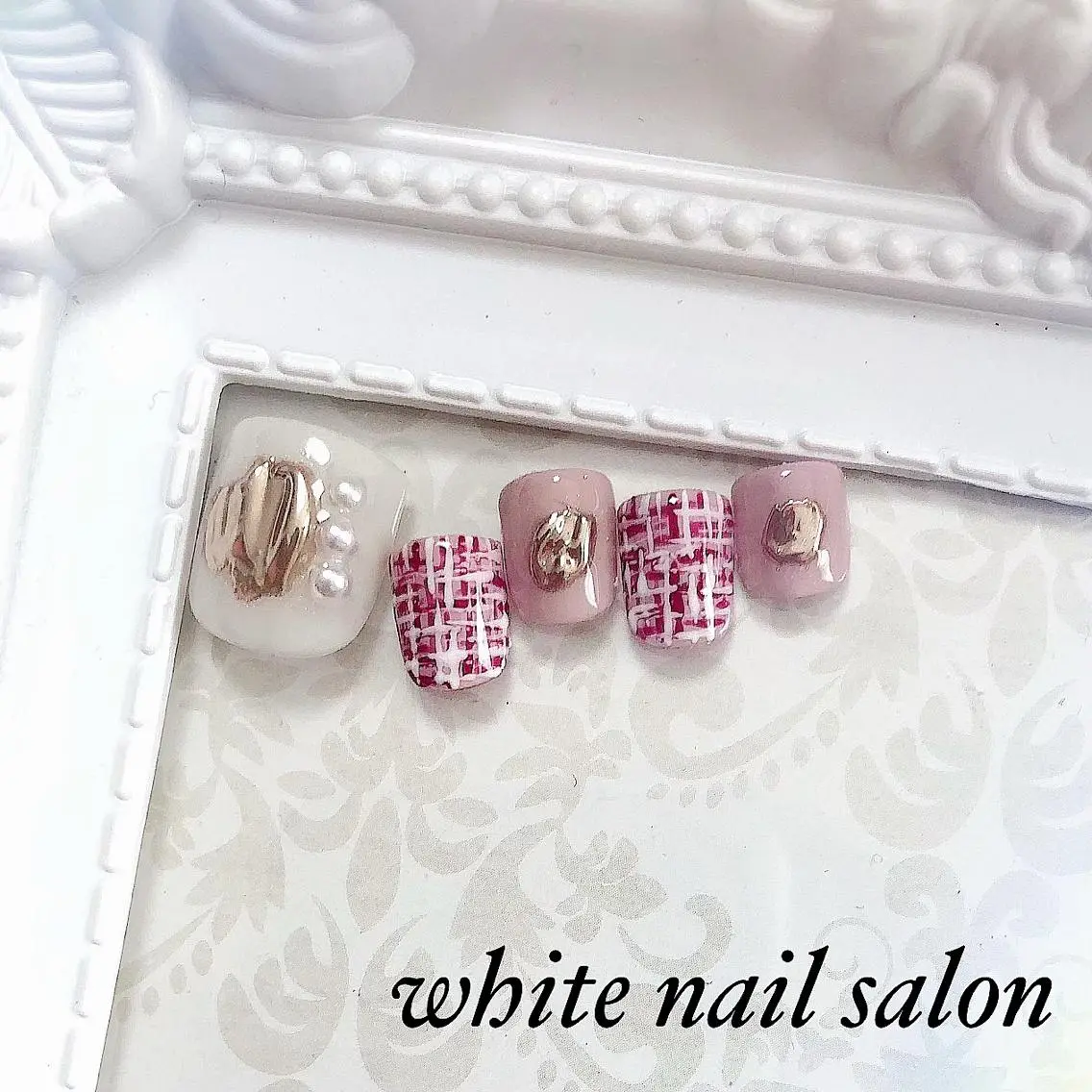 ネイル フットネイル ジェルネイル ハードジェル 持ち込み オフィスネイル フットネイル white nail salonのネイルデザイン