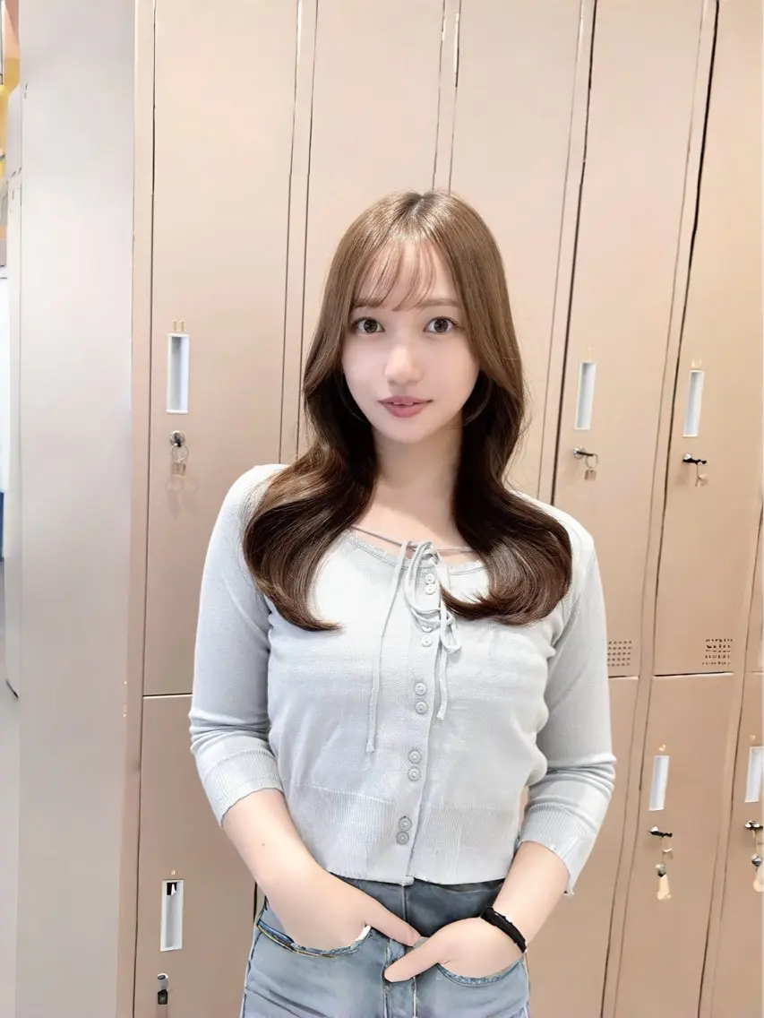 【✨️カラーのみの方に✨️】艶カラー+髪質改善トリートメント+超音波アイロン付き✨️の写真
