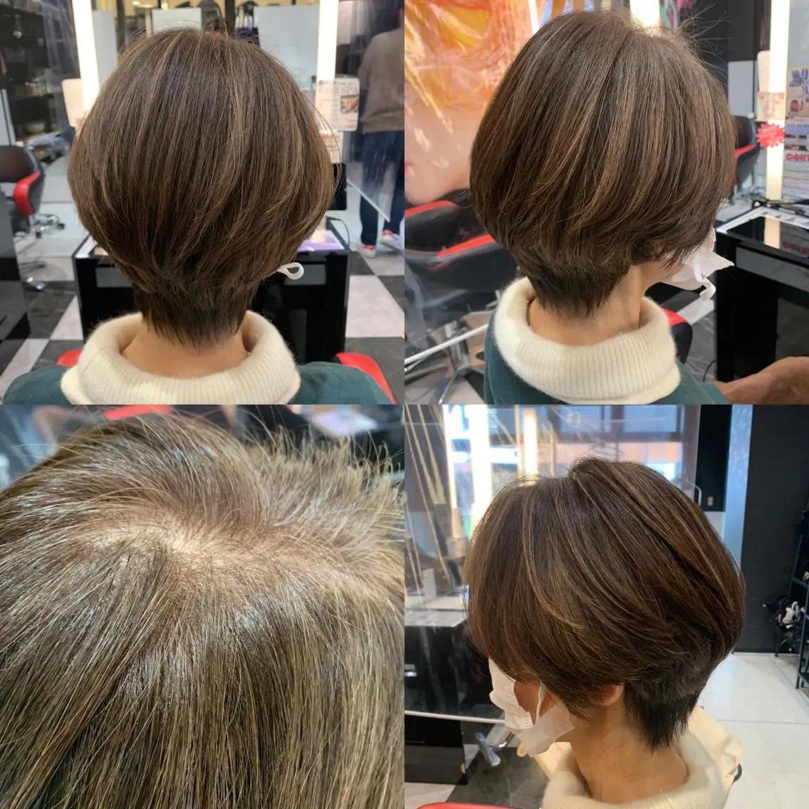 白髪のある方必見✨カット+カラー+白髪ぼかしハイライトの写真
