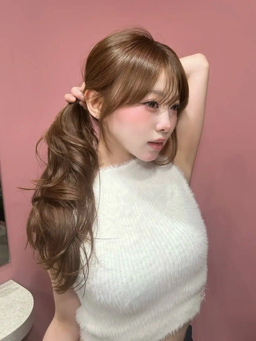 ロング カラー ベージュカラー ブリーチ ダブルカラー ブリーチなしカラー 小顔カット カット ヘアカラー トリートメント 表参道/ワンホンヘア SAAYA🖤のヘアスタイル