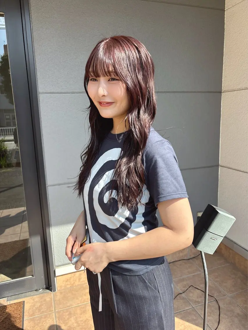 ロング カラー ブリーチ ブリーチなしカラー 安藤楓華 fuka andoのヘアスタイル