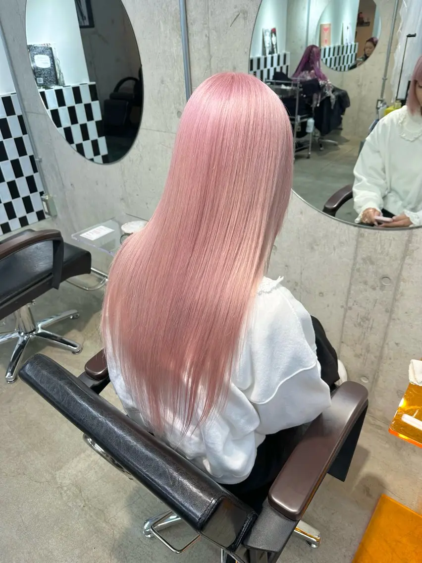 ロング ヘアカラー トリートメント 🤍ムラ修正ブリーチ 🤍原宿/YUUのヘアスタイル