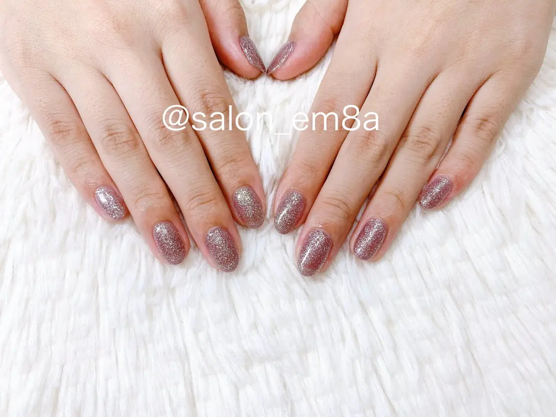 ネイル ラメ(グリッター) ワンカラーネイル ハンドネイル salon EM&A emiのネイルデザイン