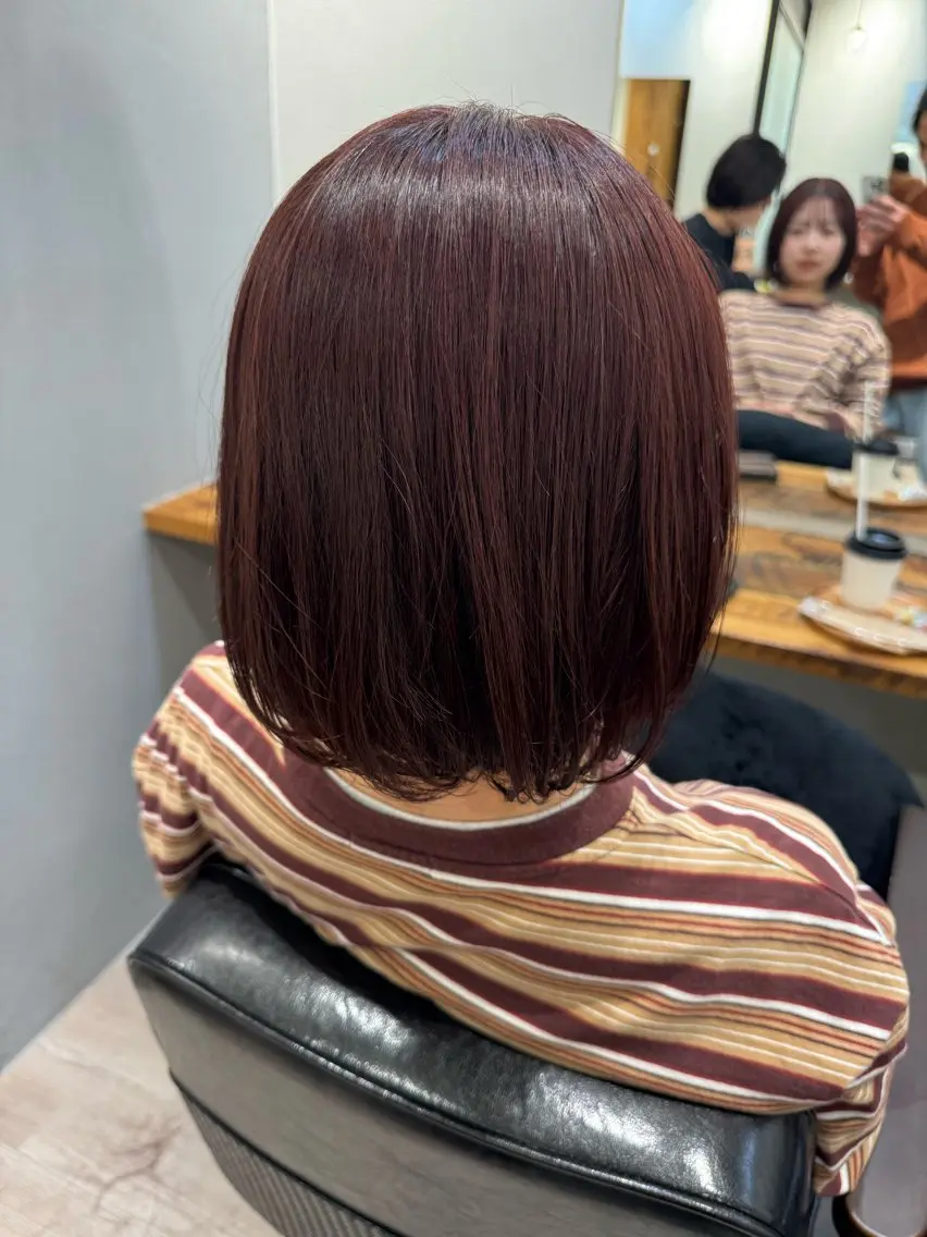 ミディアム カット ヘアカラー 大船🫧ボブ・レイヤ ー・メンズ持田樹のヘアスタイル
