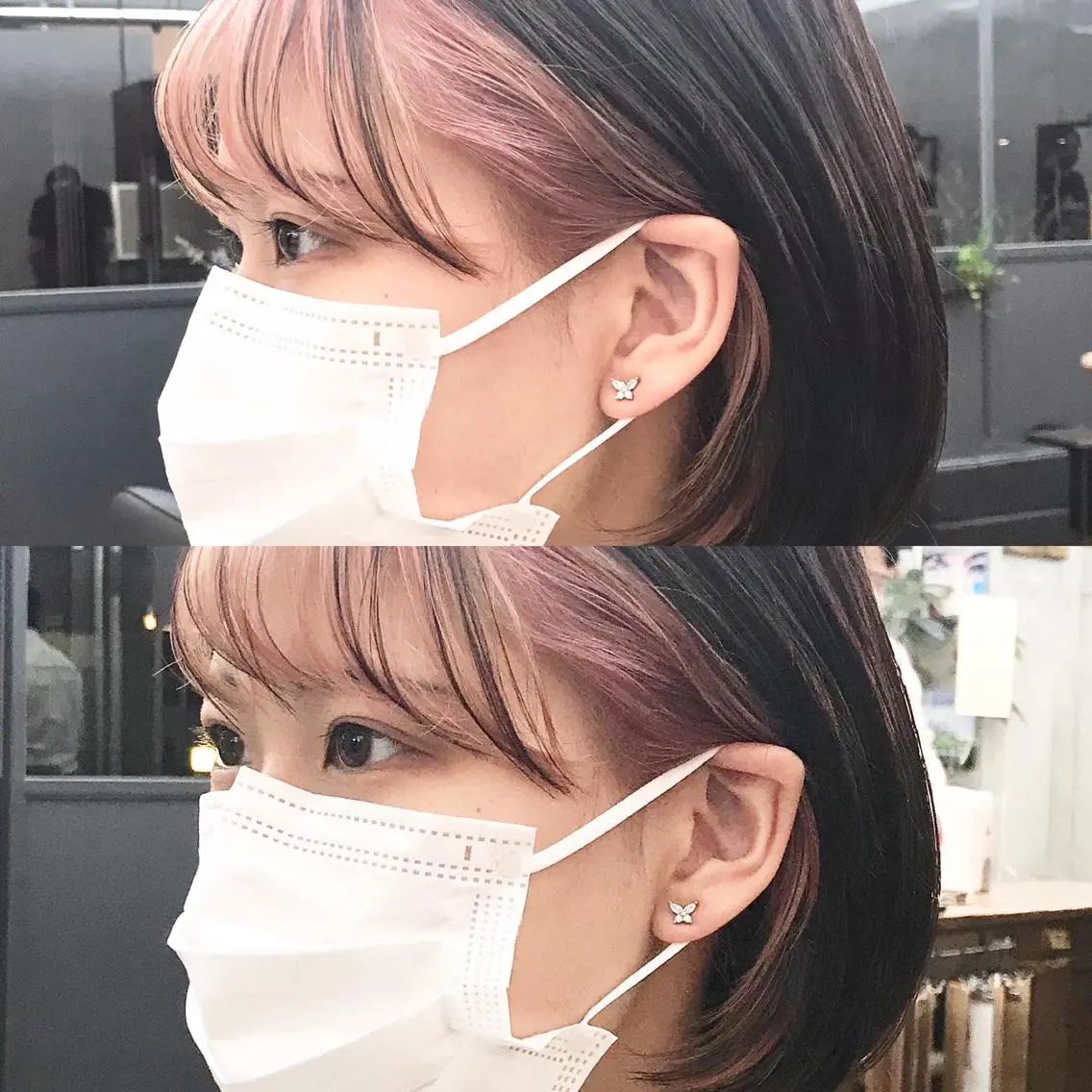 ショート カラー ミストバング ブリーチ ケアブリーチ イヤリングカラー フェイスフレーミング ✂︎ウルフ・ショート ✂︎MIKUNIのヘアスタイル