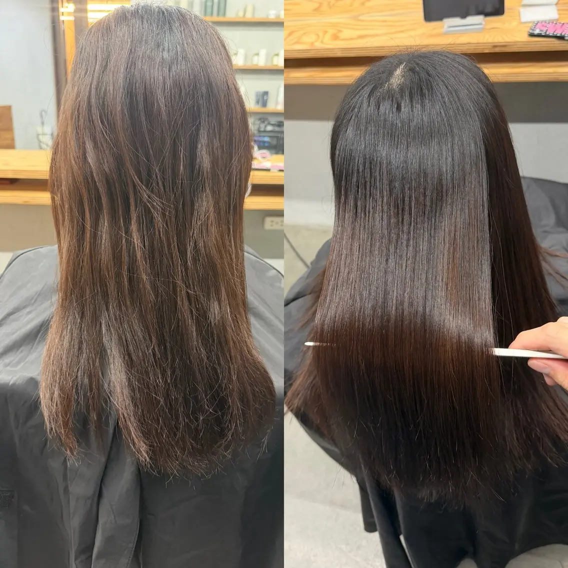 セミロング 縮毛矯正 トリートメント 亀田 泰生のヘアスタイル