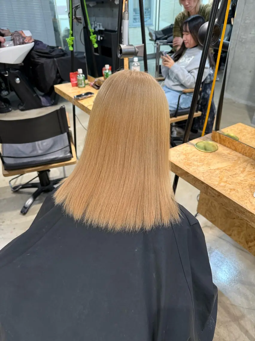 ミディアム カラー ブロンド ピンクカラー ヘアカラー 【🥀履歴修正🥀】 ハイトーン職人/拓真のヘアスタイル