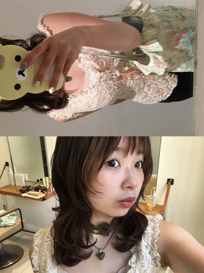 ミディアム yuka | 京都 |カットモデル🧁♡のヘアスタイル