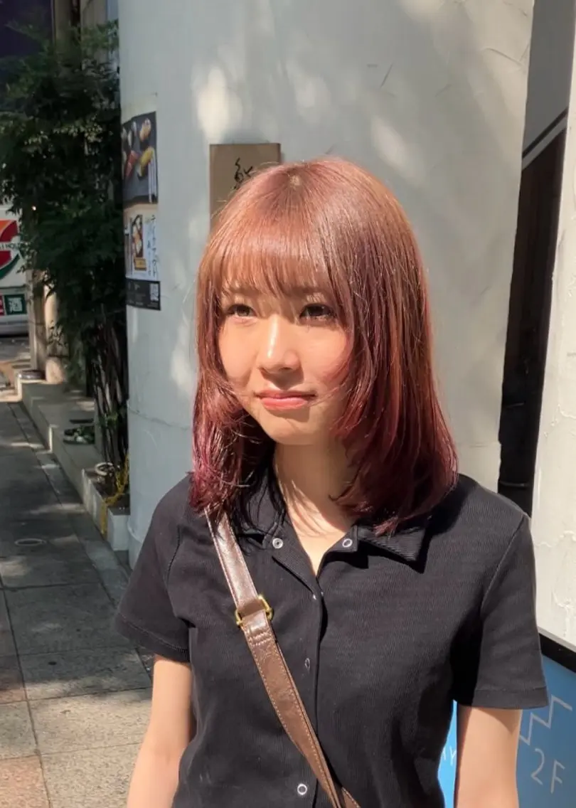 ミディアム カラー カット ヘアカラー 久野紗愛 【髪質改善　艶髪】のヘアスタイル