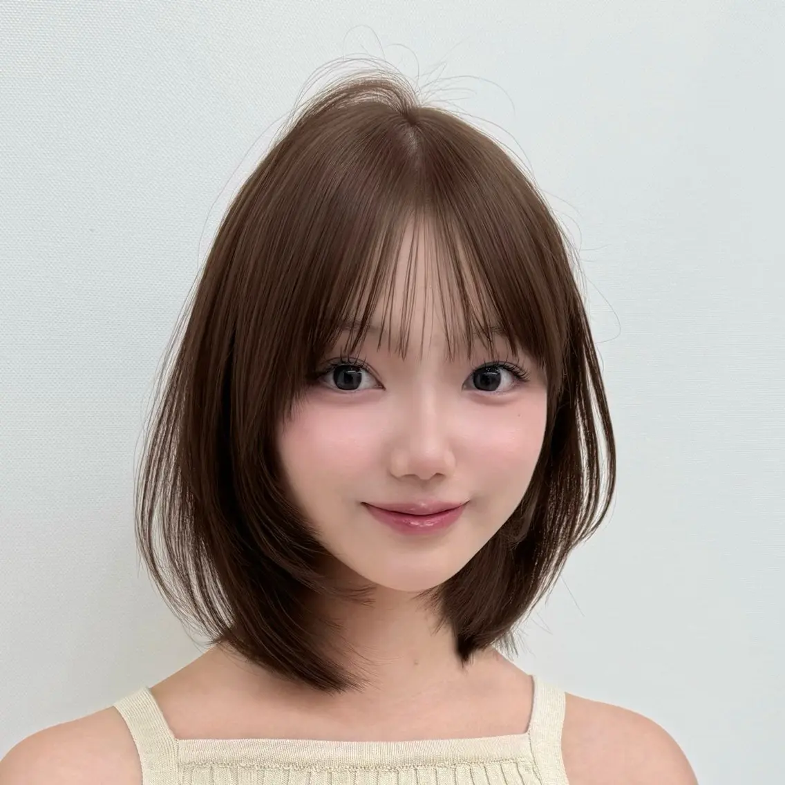 ミディアム ボブ カット ヘアセット 韓国ガーリーヘア🎀 Sayaka🤍のヘアスタイル