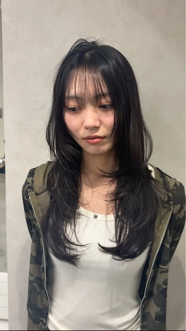 ロング ハッシュカット ハイレイヤー レイヤーカット Yuta✂︎ 韓国レイヤー🪽のヘアスタイル