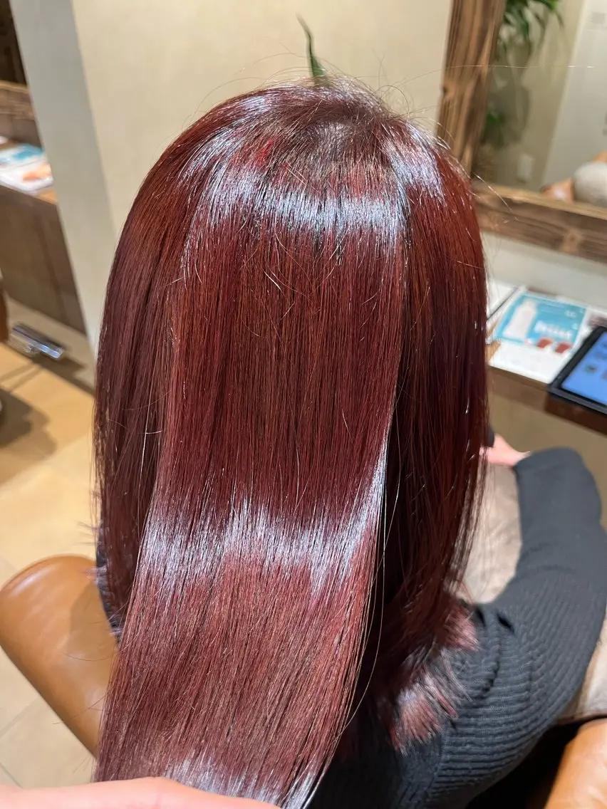 ミディアム カラー ブラウンカラー ピンクカラー ピンクブラウン カット ヘアカラー end roll りんのヘアスタイル